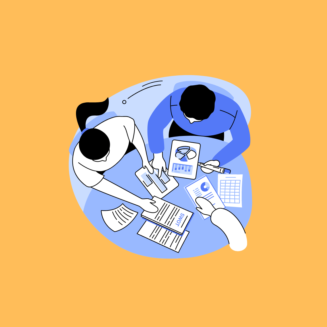 ilustración figuras trabajando